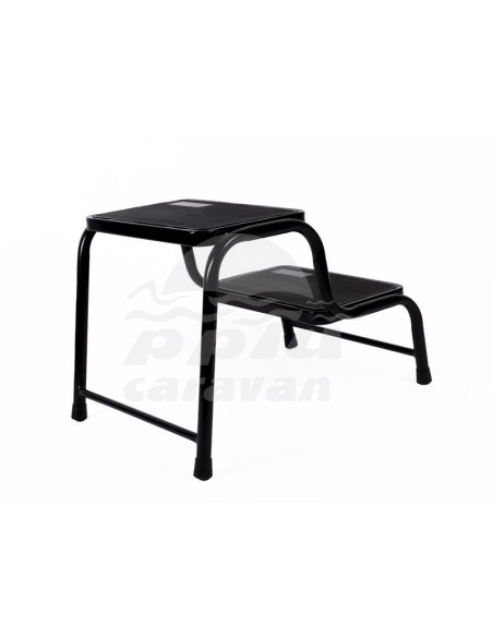 PELDAÑO 2 ESCALONES METAL NEGRO