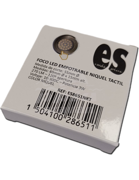 FOCO LED TACTIL NIQUEL