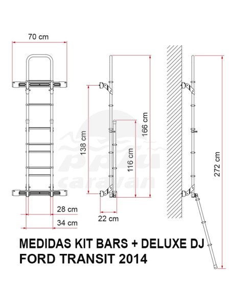 FIAMMA KIT BARS DELUXE TRANSIT 2014 DEEP BLACK