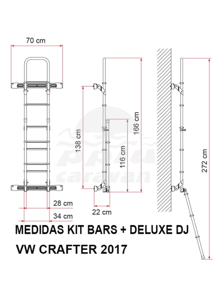 FIAMMA KIT BARS DELUXE CRAFTER 2017 DEEP BLACK