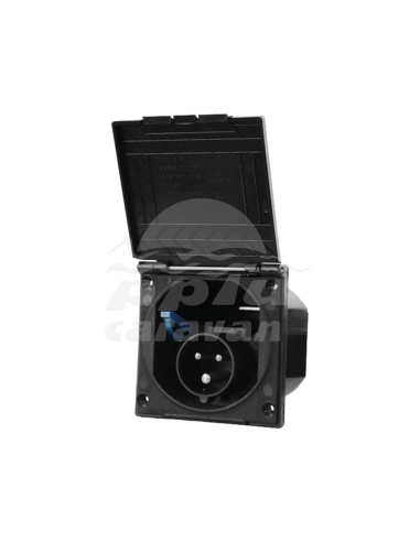 TOMA CORRIENTE CUADRADA NEGRA 230
