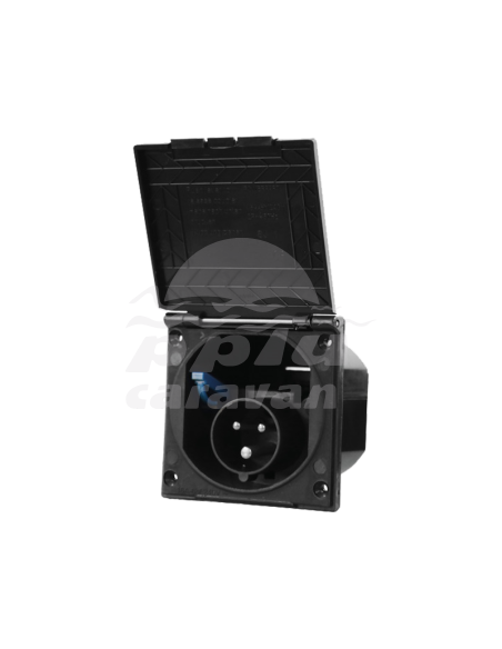 TOMA CORRIENTE CUADRADA NEGRA 230