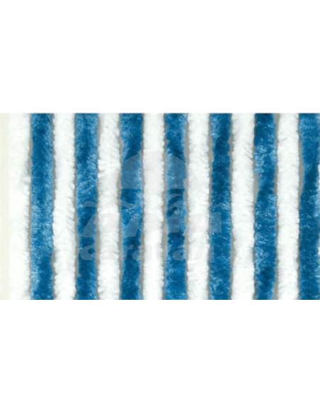 CORTINA CHELINA BLANCO AZUL 185X56
