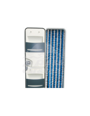 CORTINA CHELINA GRIS  AZULES 185X56