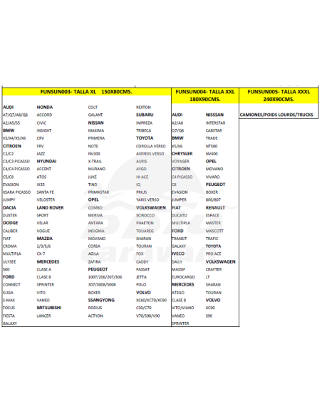 PARASOL DELANTERO XXXL