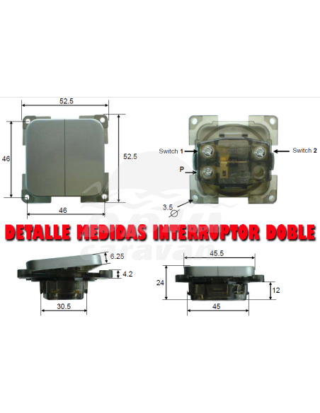 INTERRUPTOR DOBLE BLANCO